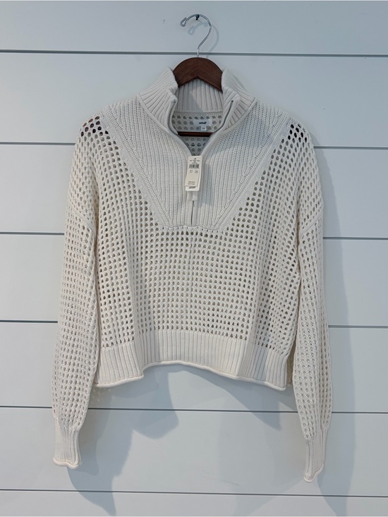 aerie Sweaters - Aerie Coastal Grandmacore Oversized Quarter Zip Sweater S Preppy Hamptons Luxe